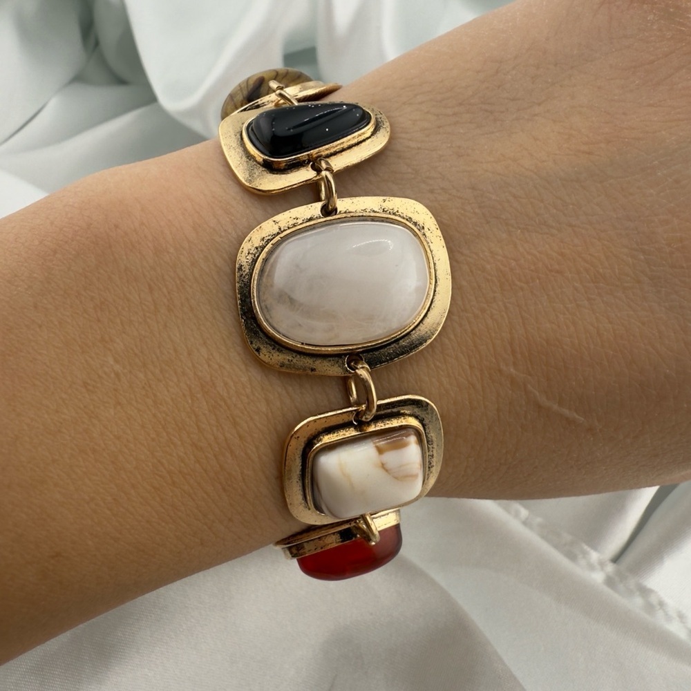 Bohemian Vintage Colorful Rock Multi-Stone Bracelet - Picture 5 of 10